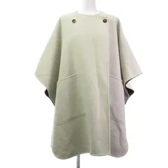 パリゴ PARIGOT 美品 ロイヤルジーロン ROYAL GEELONG SUPER140'S リバー ポンチョ ケープコート コート アイボリー系 FREE フリーサイズ