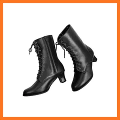 【新品】 [KYOETSU] [キョウエツ] 袴 ブーツ 編み上げ レースアップ 袴用 卒業式 レディース (24.5cm, ブラック) 0