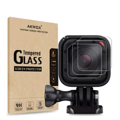 AKWOX Akwox 0.3mm 9H ハード耐傷性カメラレンズフィルム GoPro Hero4 Session/Hero5 Session用 強化ガラススクリーンプロテクター 3枚セット のサムネイル