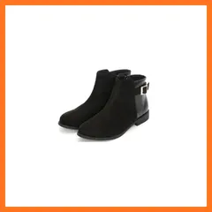 【新品】 [Vivian] ブーツ レディース ショート ローヒール フラット V0061AW ブラッククロコ L(24.0-24.5) 1