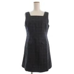 バーバリーズブルーレーベル Burberry's BLUE LABEL ヴィンテージ ワンピース ミニ チェック柄 ノースリーブ ジャンパースカート 40 グレー