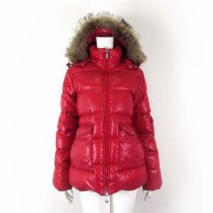 【中古】ピレネックス Pyrenex ダウンジャケット ダウンコート フォックスファー フード ロゴ 刺繍 M 38 赤 レッド ピレネックス Pyrenex ダウンジャケット ダウンコート レトロ感