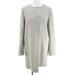 ブルネロクチネリ BRUNELLO CUCINELLI DS51405 ノーカラーコート 絹 シルク 40 グレージュ イタリア製 スナップボタン アルパカ 裏地のサムネイル