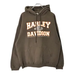 HARLEY DAVIDSON ハーレーダビッドソン スウェットパーカー モーターサイクル ブラウン(メンズ L)中古 古着 V8243