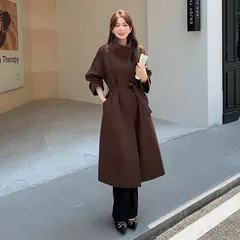 トレンチコート ロング丈 レディース スプリングコート ビジネス 上着 ベルト付き 膝丈 アウター カジュアル Aライン 体型カバー 春物 長袖 入学式 入園式 卒業式 母の日 通勤 通学 OL お出