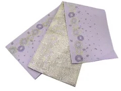 着物美人 送料込み 浴衣帯 長尺 日本製 半幅帯 細帯 四寸帯 夏帯 帯 浴衣帯紫 半幅帯紫 浴衣帯花 半幅帯花 浴衣帯ラメ 半幅帯ラメ 浴衣帯くすみ 半幅帯くすみ 浴衣半幅帯 浴衣帯女性 半幅帯女性 浴衣帯女の子 【 薄紫 ラメ 花 】m461767k7