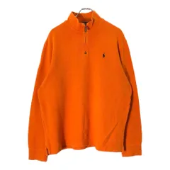 Polo by Ralph Lauren ポロ ラルフローレン ハーフジップ コットンセーター オレンジ(メンズ L)中古 古着 V8246