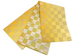 着物美人 送料込み 浴衣帯 長尺 日本製 半幅帯 細帯 四寸帯 夏帯 帯 浴衣帯黄 半幅帯黄 浴衣帯市松 半幅帯市松 浴衣帯ラメ 半幅帯ラメ 浴衣帯くすみ 半幅帯くすみ 浴衣半幅帯 浴衣帯女性 半幅帯女性 浴衣帯女の子【 黄 ラメ 市松 】m461781k7