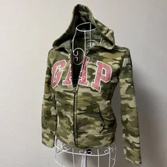 GAP Kids Zip Hoodie Tag Size 130 Camouflage Glitter Logo ギャップ ジップパーカー キッズ 130 カモフラ ラメロゴ