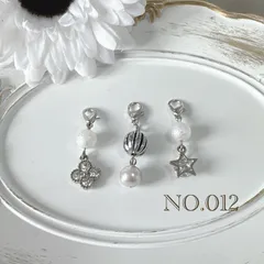 ハンドメイドチャーム アンブレラマーカー コットンパール ジルコニア 星 花⭐︎012