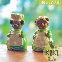 ミニチュア　ベア　調味料入れ　2個セット　アンティーク　1/6スケール　ドールハウス