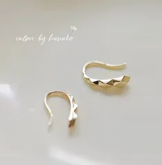 モダン デザイン 繊細 上品 高見え ダイヤカット 人気 18Kコーティング SILVER925 フック ピアス 新品 送料無料 78