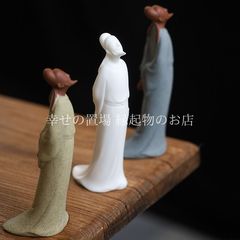 三国志】諸葛孔明 陶器 置物 2体セット 諸葛亮 諸葛亮 孔明 人形