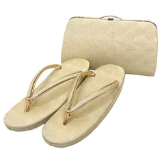 京やO253　佐賀錦草履バッグ2点セット　フォーマル　和装バッグ　着物バッグ　草履下駄履物　和洋兼用　着物にも洋服にも　正装用　黒留袖　色留袖　訪問着　附下　色無地　小紋　江戸小紋　オールシーズン対応　未使用　新古品