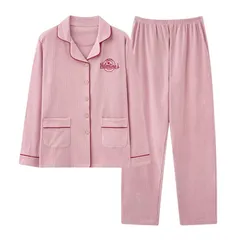 【人気商品】快適 前開き 肌に優しい 部屋着 上下セット ゆったり 長袖 レディース おしゃれ レディース ルームウェア 綿100 M-4XL パジャマ [Volen]
