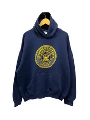 US.NAVY (ユーエスネイビー) ミリタリースエットパーカー USA製 SOFFEボディ 両面プリント 80S 90S 古着 ビンテージ XL ネイビー メンズ/065