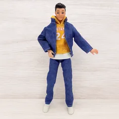 アクションフィギュア 衣装セット 1/6スケール Gジャン デニム パーカー 外国人 黒髪 男性 30cm ヘッド ボディ PVC 汎用 素体 おもちゃ 交換 可動式 デッサンドール 撮影用 バービー人形サイズ t9517