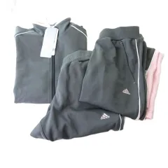 アディダス adidas ジャージ セットアップ 3点セット ロングパンツ ショートパンツ グレー ピンク S