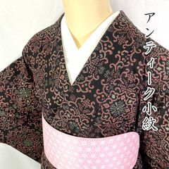 409aa23◇アンティーク着物 銘仙 十字絣 大正ロマン 昭和レトロ 和洋