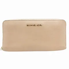 マイケルコース MICHAEL KORS 長財布 ウォレット ラウンドファスナー ロゴ レザー ベージュ /GV ■GY99