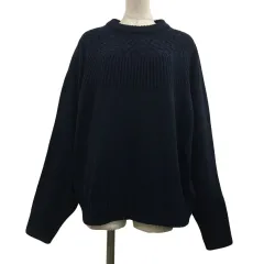 アーバンリサーチ URBAN RESEARCH ITEMS セーター ニット クルーネック プルオーバー ケーブル編み リブ オーバーサイズ 長袖 Free 紺 ネイビー