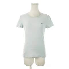 バーバリーブルーレーベル BURBERRY BLUE LABEL 半袖Tシャツ 38 水色 ライトブルー ワンポイント ロゴ /MN11 ■GY99