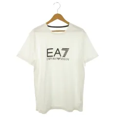 エンポリオアルマーニ EMPORIO ARMANI EA7 半袖Tシャツ クルーネック プリント ロゴ ストレッチ 大きいサイズ XXL 白 ホワイト /AH12 ■GY03