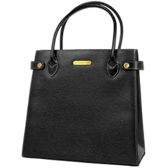 【在庫一掃】 バーバリー BURBERRY ロゴ ハンドバッグ トートバッグ ハンドバッグ レザー ブラック レディース 【中古】