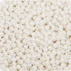 パールビーズ BetterJonny 約1030個手芸用 ラウンド 丸玉 パール 穴付き ホワイト ハンド パール パーツ 箱入り 手芸材料 手作り 素材 (6mm 両穴) 0
