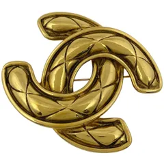 【在庫一掃】 シャネル CHANEL ココマーク ブローチ マトラッセ ブローチ GP ゴールド レディース 【中古】