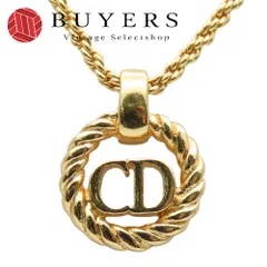 【中古】 クリスチャンディオール ネックレス CDロゴ メタル ゴールド メッキ GP アクセサリー レディース 女性 Christian Dior