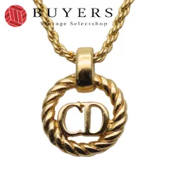 【中古】 クリスチャンディオール ネックレス CDロゴ ツイスト メタル ゴールド メッキ GP アクセサリー レディース 女性 Christian Dior