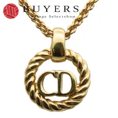 【中古】 クリスチャンディオール ネックレス CDロゴ メタル ゴールド メッキ GP アクセサリー レディース 女性 Christian Dior