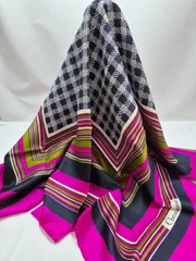 【used品】美品！Christian Dior レディーススカーフ シルク100% MADE IN ITALY