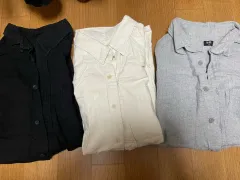 ユニクロ シャツ シャツ ブラック/アイボリー/グレー まとめ 3種 Mサイズ