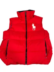 【美品】POLO RALPH LAUREN（ポロ ラルフローレン） ダウンベスト レッド Lサイズ フードなし