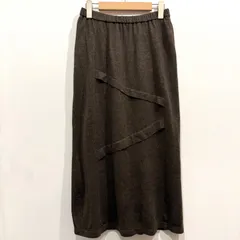 慈雨 ニットスカート デザインニット ブラウン系 センソユニコ サイズ40【送料込み】のサムネイル