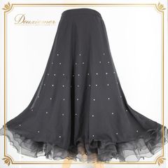 美品 フラメンコ衣装】ブラウン あとりえaiai ファルダ スカート 茶 緑