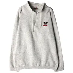 古着 90年代 ディズニー Disney MICKEY MOUSE ミッキーマウス ハーフジップスウェットシャツ トレーナー USA製 メンズXL相当/eaa597471