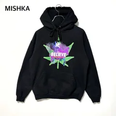 ミシカ スウェットプルオーバー パーカー フーディー 裏起毛 エイリアン 前プリント 黒 ブラック Mサイズ MNWKA MISHKA