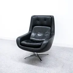 【展示品】SPICE スパイス Black leather executive chair ラウンジ チェア レザー ブラック
