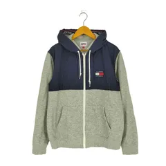 トミーヒルフィガー TOMMY HILFIGER パネルナイロン モノグラムロゴ スウェット ジップパーカー メンズ import：L 