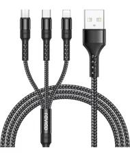 ★RAVIAD 3in1 充電ケーブル USB ケーブル 3A 充電コード USB Type C ケーブル Micro USB ケーブ ル Phone 充電ケーブ ル 3台同時給電可能 Phone 16 15 14 13、Android   1.2M ブラック