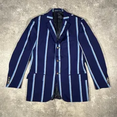 Polo Ralph Lauren ポロ ラルフ ローレン ブルー ウール イタリア製 ストライプ テーラードジャケット