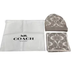 COACH / コーチ シグネチャー メタリック ビーニー＆マフラー