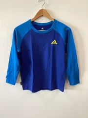 ピ295⚫︎adidas⚫︎アディダス⚫︎長袖 Tシャツ⚫︎climalite⚫︎綿混⚫︎size160⚫︎青