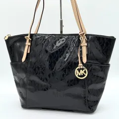 【美品】MICHAEL KORS ロゴグラム トートバッグ 肩掛け エナメル