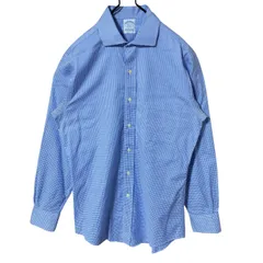 ビジネス ギンガムチェック M ブルックスブラザーズ ブルー 青 シャツ レディース ユニセックス メンズ 古着 長袖