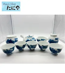 畑萬陶苑 茶器セット 染付山水絵