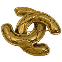 【在庫一掃】 シャネル CHANEL ココマーク ブローチ マトラッセ ブローチ GP ゴールド レディース 【中古】